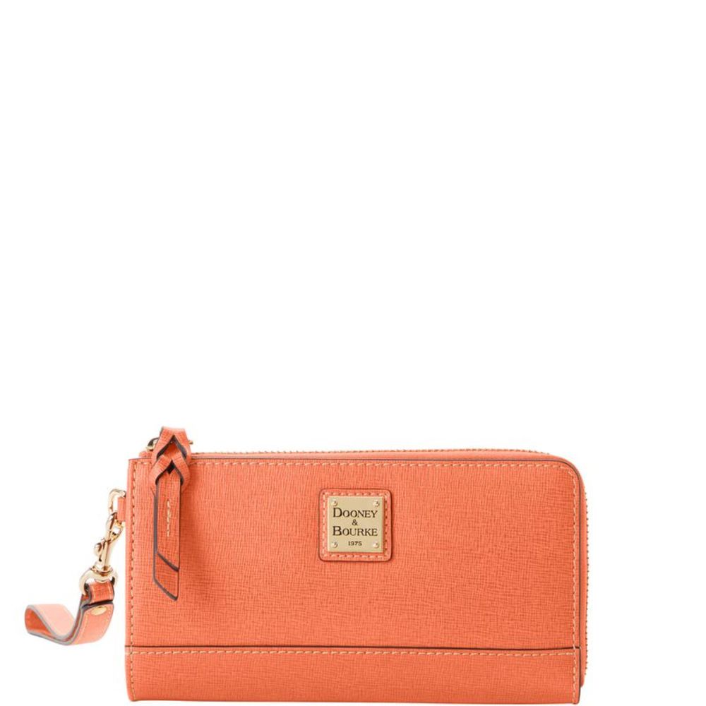 Dooney & Bourke Saffiano Folded Zip Wristlet - Coral